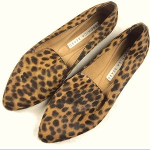 Veronica beard calf hair leopard flats